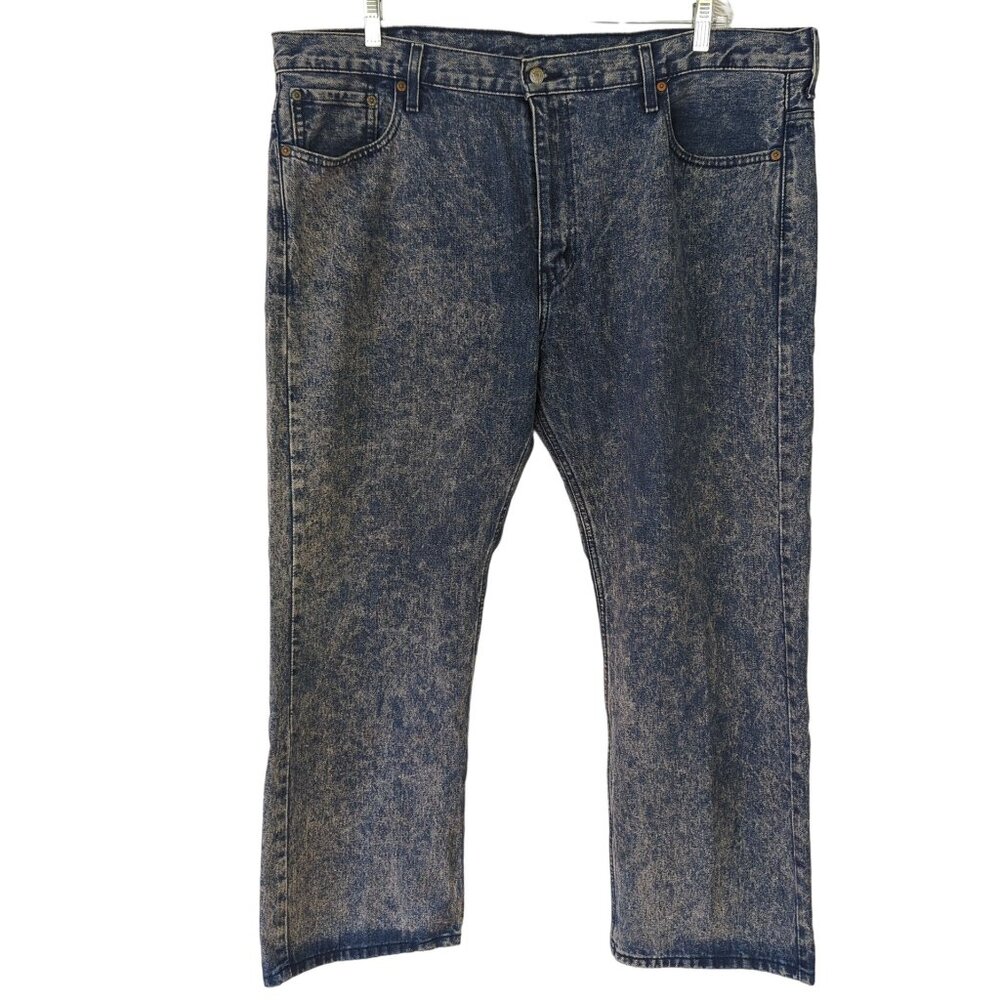 Levis Mens 569 Light Blue Acid Wash Relaxed Straight Fit‎ Jeans W 40 L 30